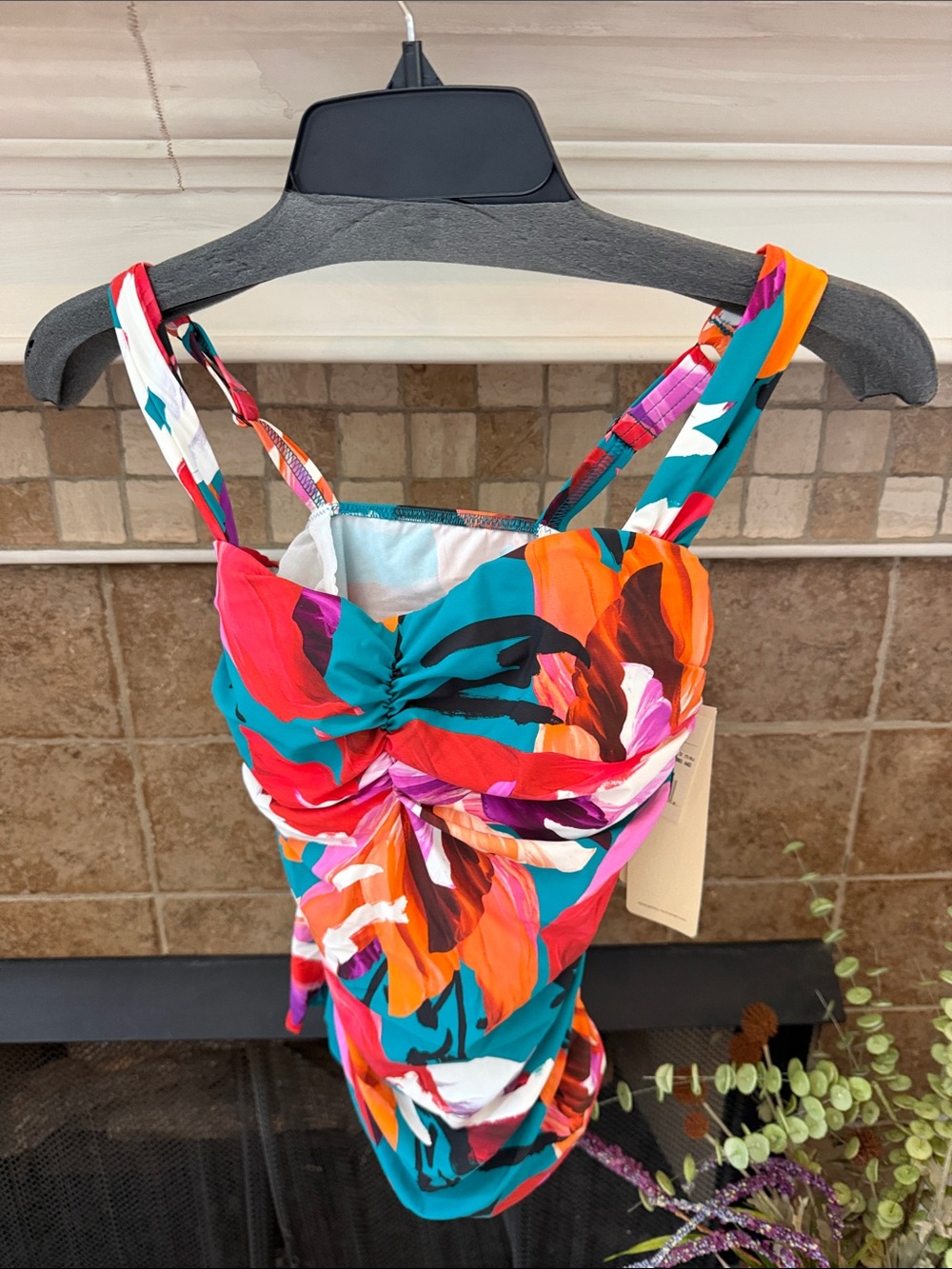 NWT Profile by Gottex Profile: Sugar and Spice D Cup Tankini Top Multicolor/ 34D